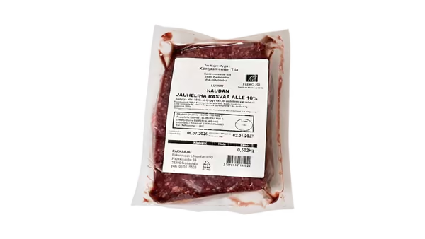 Kangasniemen Tila Luomu naudan jauheliha rasvaa alle 10 % n. 500 g (pakaste)