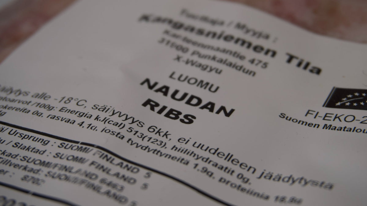 Kangasniemen Tila Luomu naudan ribs 988 g (pakaste)