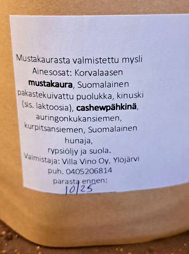 Mustakauramysli: Puolukka & Kinuski (400g)