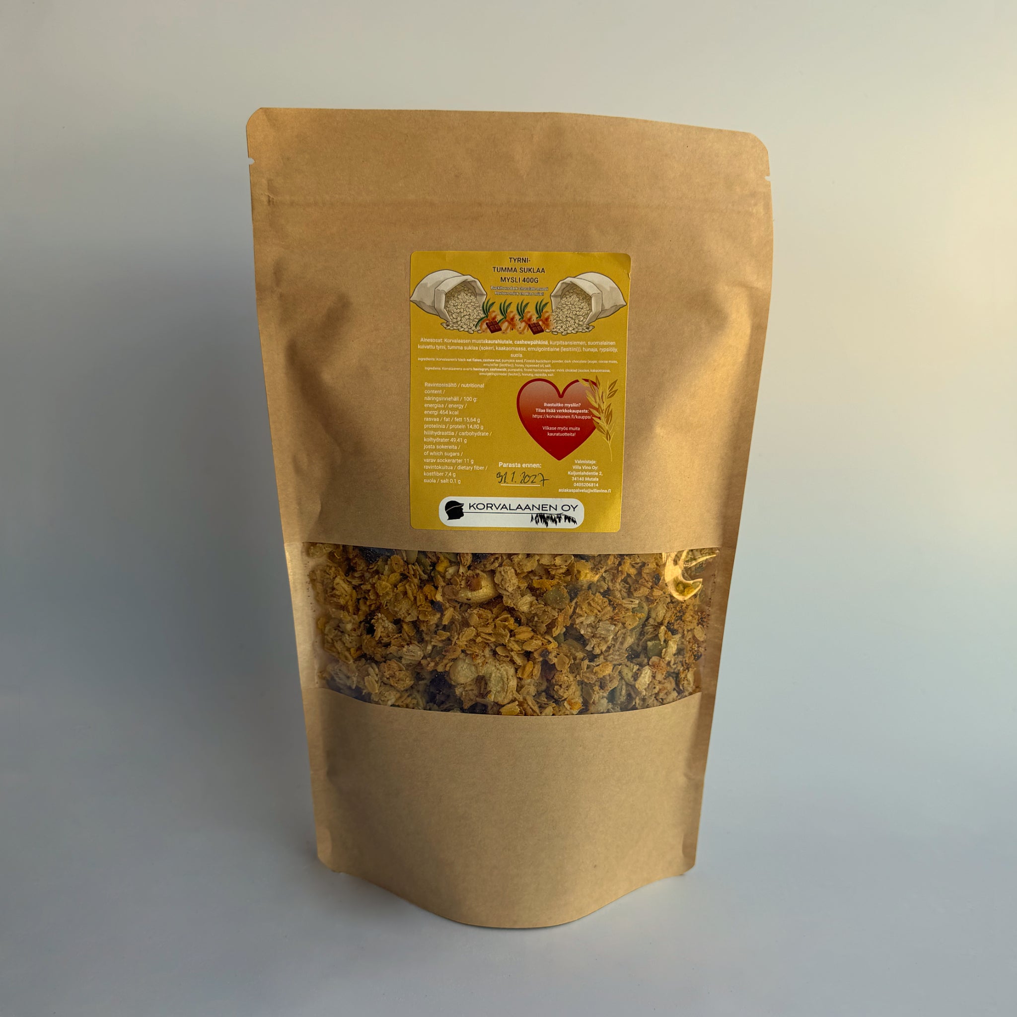 Mustakauramysli: Tyrni & Tumma Suklaa (400g)