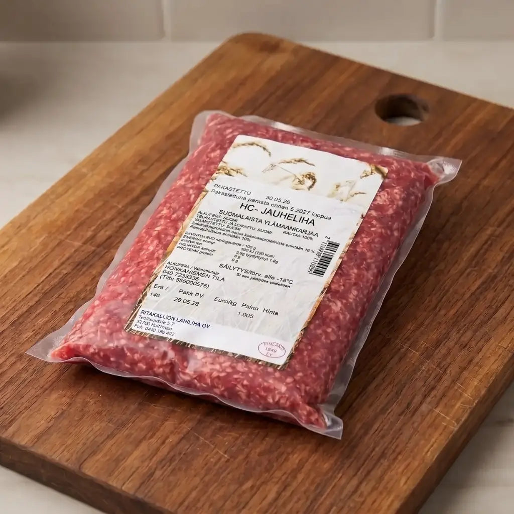 Nurmiruokittu jauheliha (1kg)