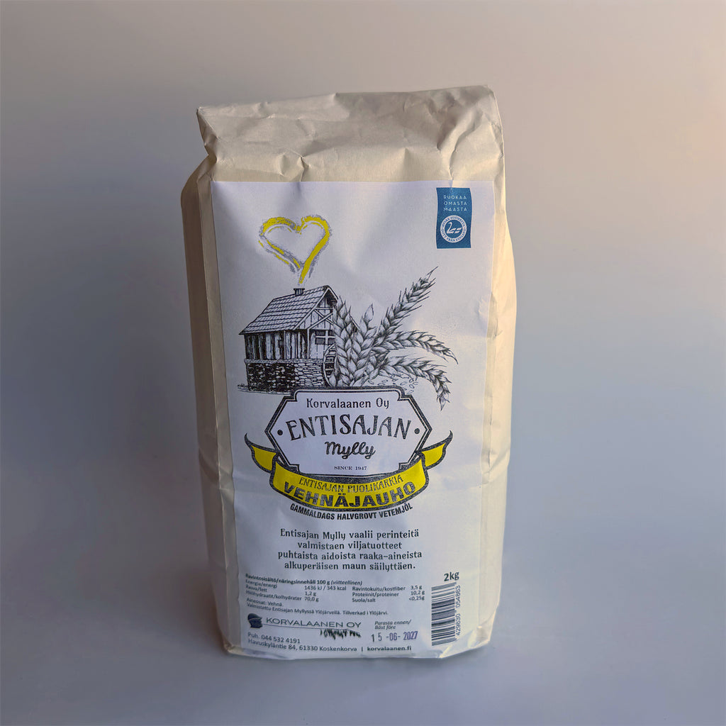 Entisajan Mylly: Puolikarkea Vehnäjauho (2 kg)