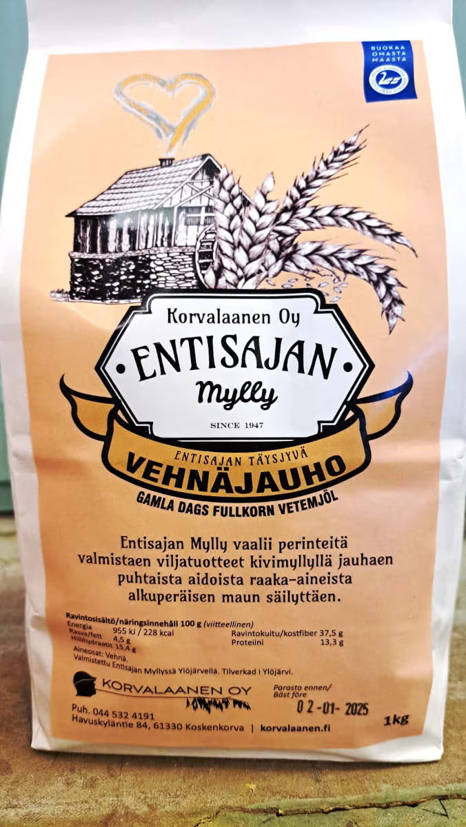 Entisajan Mylly: Täysjyvä Vehnäjauho (1 kg)
